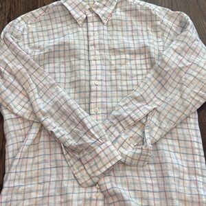 Brooks Brothers Men's Multicolor Plaid Linen Shirt